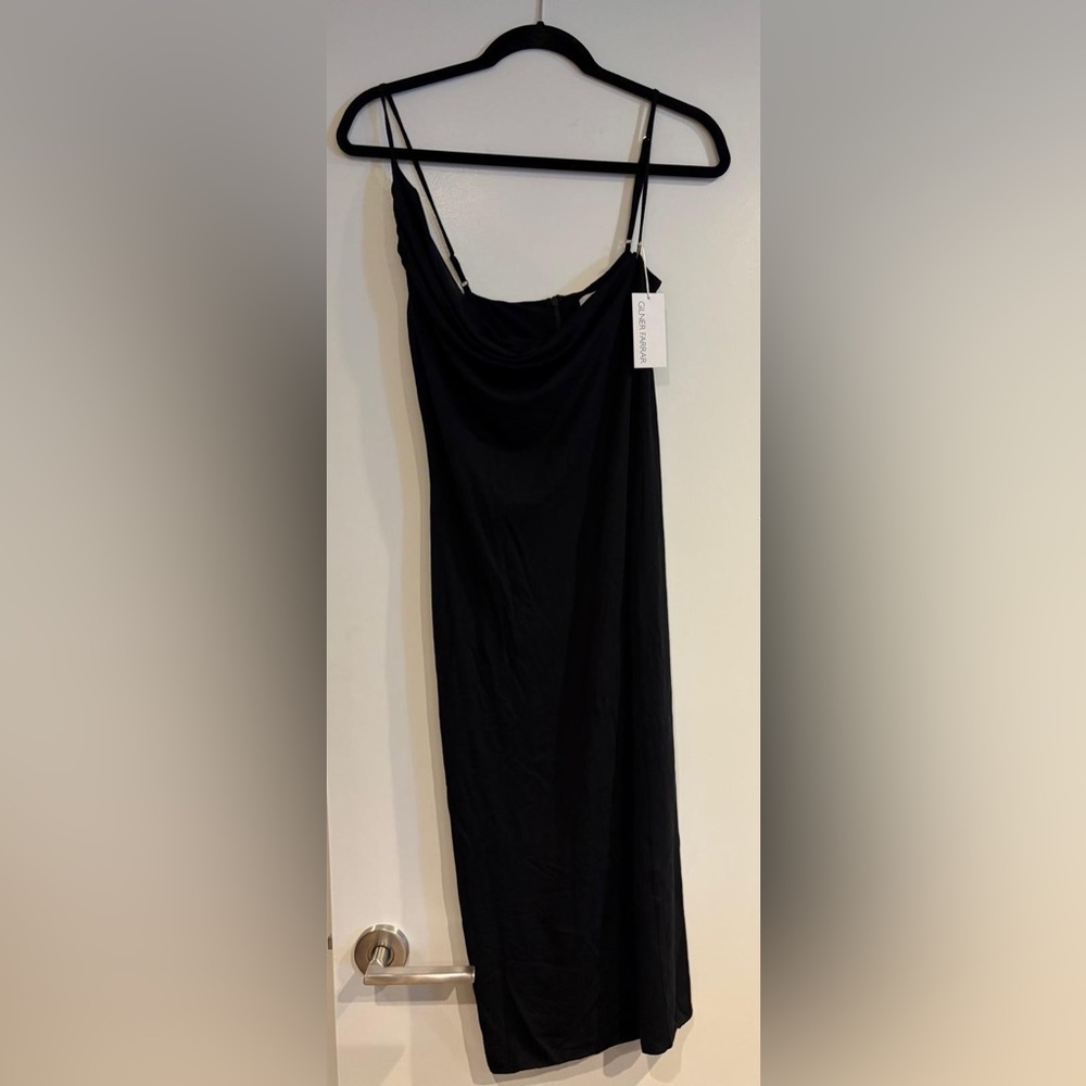 BNWT Gilner Farrar Black Ruched Pencil Maxi Dress
